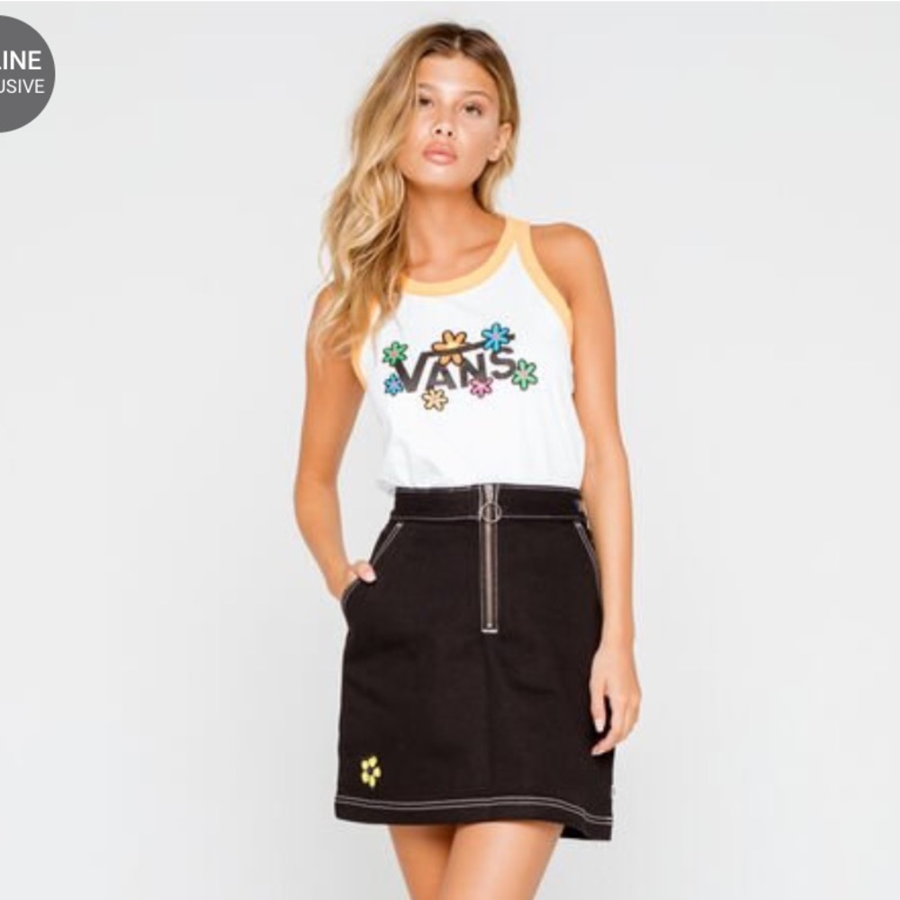 NWT Vans Brighton Black Denim Skirt